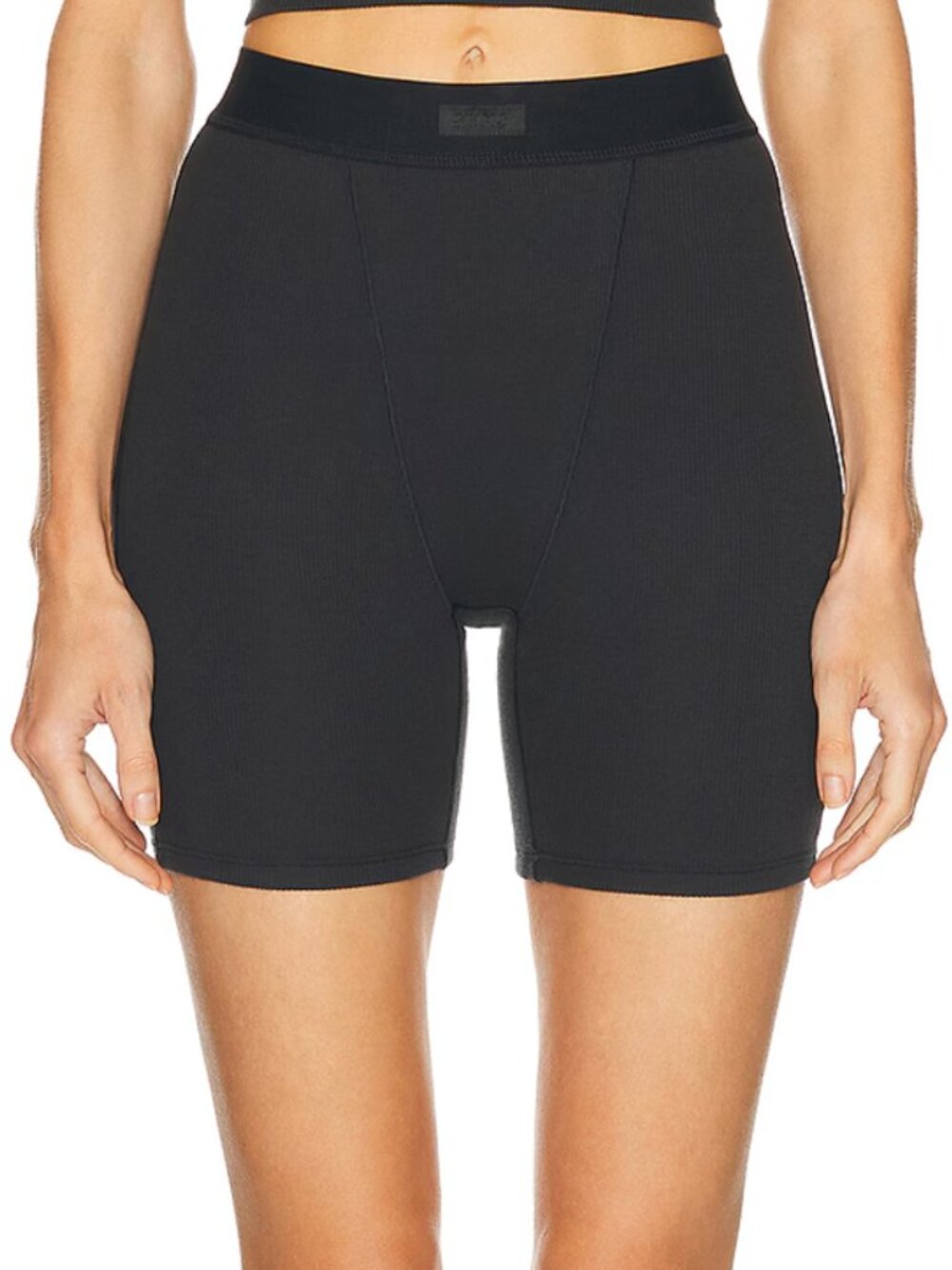 SKIMS Cotton Rib Boxer in Black / Size Small